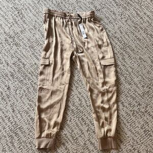 Elie Tahari Tan Cargo Jogger Pants